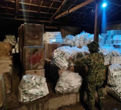 Nearly P20M alleged smuggled cigarettes seized in Zamboanga City.